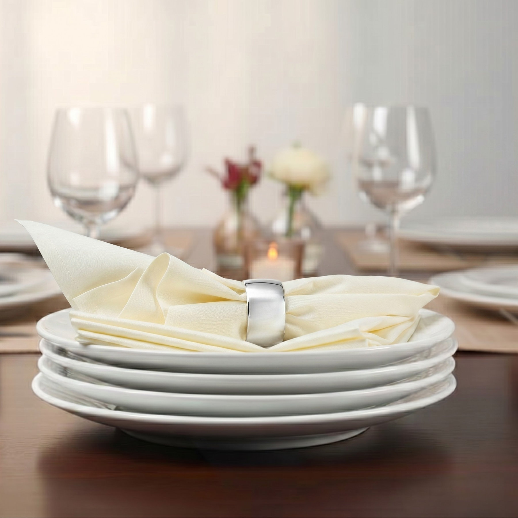 SimuLinen Disposable Flat/Un-Folded Dinner Napkins - 16x16" 