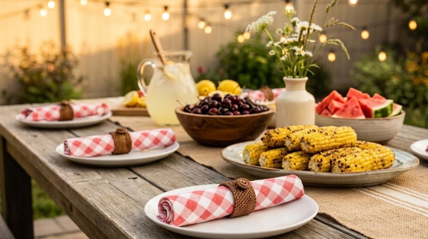 SimuLinen Red and White Gingham Dinner napkins - 16x16" great for any casual occasion.